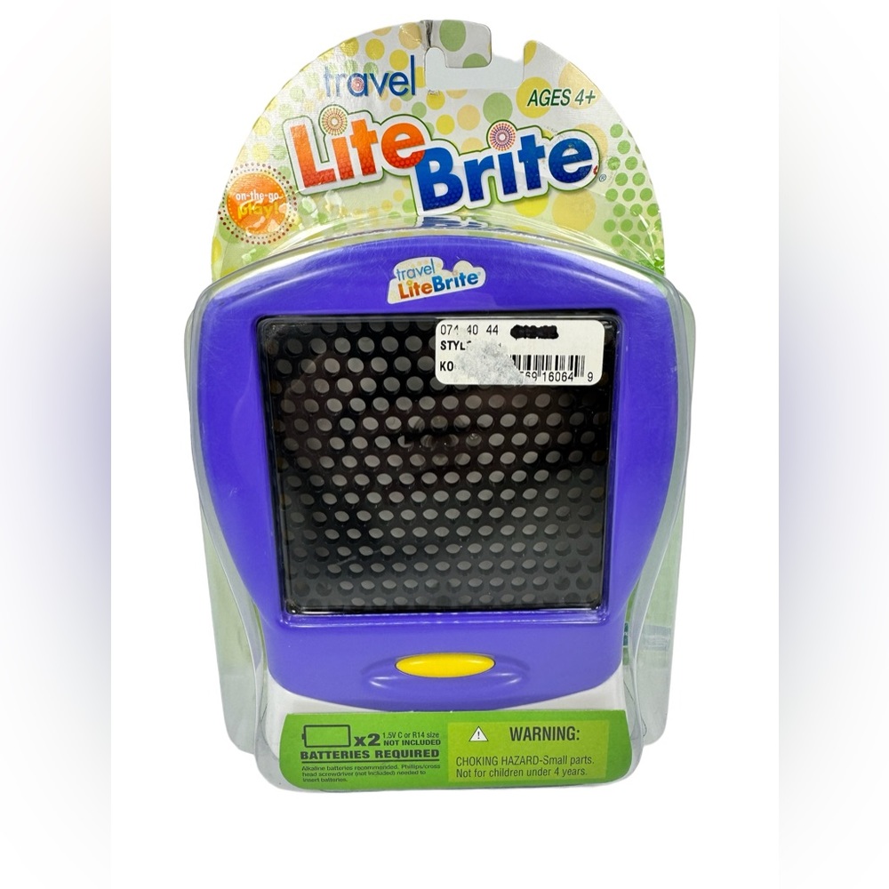 Travel Lite Brite Purple By Hasbro 120 Pegs Open Package 2006